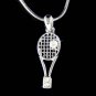 Swarovski Crystal Tennis Ball Racket Racquet Pendant Necklace