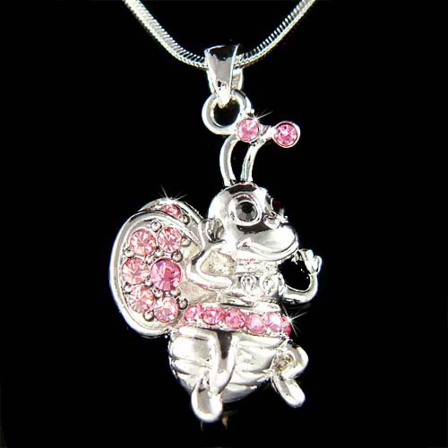 Swarovski Crystal Hornet Bumble Bee Honey Insect Bug Necklace