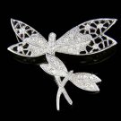 Swarovski Crystal Mother Baby 2 Filigree Dragonfly Pin Brooch