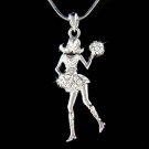 Bling Sport Team Swarovski Crystal Cheerleader Pendant Necklace