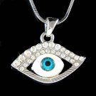 Swarovski Crystal Evil Eye Protection Ward Off Pendant Necklace