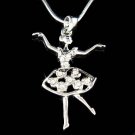 Swarovski Crystal Ballerina Heart Ballet Dancer Pendant Necklace