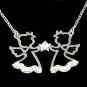 Swarovski Crystal 2 Little Guardian Angel Cherub Star Necklace