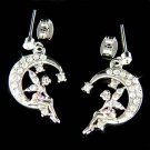 Swarovski Crystal Tinker Pixie Faiy Tinkerbell in Moon Earrings