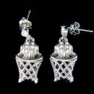 Swarovski Crystal Basketball Hoop Rim Goals & Net Earrings