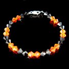 Swarovski Crystal Halloween Pumpkin Orange Spooky Black Bracelet