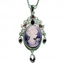 Swarovski Crystal Classy Victorian Bride Purple Cameo Necklace