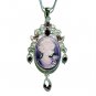 Swarovski Crystal Classy Victorian Bride Purple Cameo Necklace