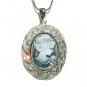 Swarovski Clear Crystal Oval Classy Bridal Black Cameo Necklace
