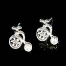 Petit Swarovski Crystal Bicycle Lover Bike Ride Stud Earrings