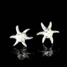 Bridal Swarovski Crystal Starfish Earrings for Beach Wedding