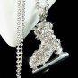 3D Skiing Hockey Swarovski Crystal Ice Skating Skate Necklace
