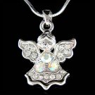 Swarovski Crystal Christian Guardian Angel of God Chain Necklace