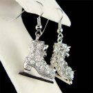 3D Skiing Hockey Swarovski Crystal Ice Skating Skate Earrings