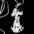 Swarovski Crystal Hound Beagle Wirehaired Vizsla Dog Necklace