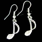 Quaver Eighth Music Note Musical Swarovski Crystal Earrings