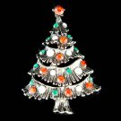 Holiday Swarovski Crystal Christmas Tree Star Topper Brooch