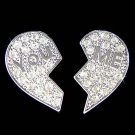Swarovski Crystal You & Me Best Friends Heart Lover Earrings