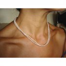 Classic Double Strands Freshwater Pearl Sterling Silver Necklace