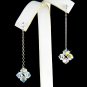 Simple Swarovski Crystal Floating Star Flower Bridal Earrings