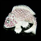Swarovski Crystal Purple Fish Brooch for Fishing Lover