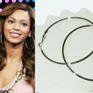3 1/8" (80mm) Huge Celebrity White Gold-Plated Hoop Earrings