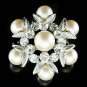 Bridal Wedding Floral Swarovski Crystal Pearl Flower Pin Brooch