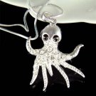 Swarovski Crystal Nautical Ocean Beach Sea Cute Octopus Necklace
