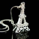 Paris Swarovski Crystal Eiffel Tower Souvenir Pendant Necklace