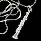 Swarovski Crystal Woodwind Clarinet Musical Instrument Necklace