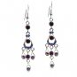 Swarovski Crystal Purple Chandelier Bridal Wedding Long Earrings