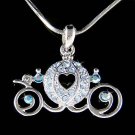 Swarovski Crystal Pumpkin Cinderella Carriage Coach Necklace New