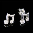 Swarovski Crystal Petit Quaver Eighth Music Note Girls Earrings