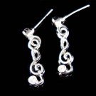 Swarovski Crystal Petit Treble G Clef Music Note Stick Earrings