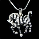 Swarovski Crystal Black & White Striped Zebra Safari Necklace