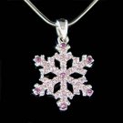 Purple Swarovski Crystal Snowflake Christmas Pendant Necklace