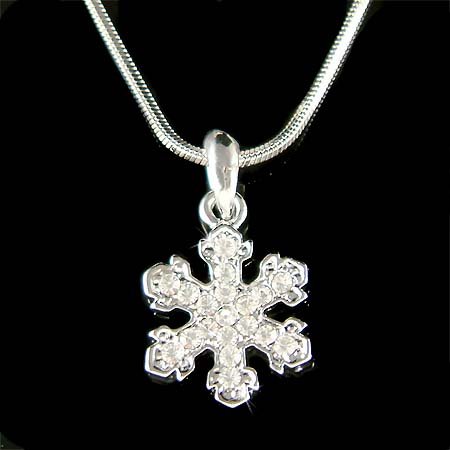 Swarovski Crystal White Snowflake Christmas Pendant Necklace New