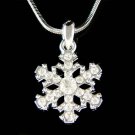 New Swarovski Crystal Snowflake Snow Christmas Pendant Necklace