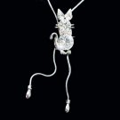 Swarovski Crystal Big Stone Cat Kitty Kitten Adjustable Necklace