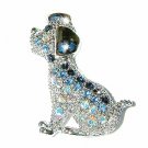 Blue Cute Swarovski Crystal Dalmatian Puppy Dog Pet Pin Brooch