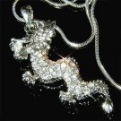 Legendary Myth Clear Dragon Swarovski Crystal Pendant Necklace