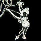 Big Swarovski Crystal Tinkerbell Fairy Angel Pendant Necklace