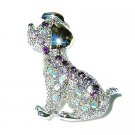 Purple Cute Swarovski Crystal Dalmatian Puppy Dog Pet Pin Brooch