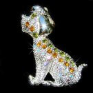 Green Cute Swarovski Crystal Dalmatian Puppy Dog Pet Pin Brooch