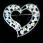 Swarovski Crystal Floating Heart Love Valentine Bridal Brooch