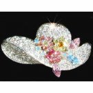 Sparkling Flower Lady Hat Swarovski Crystal Brooch