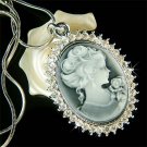 Swarovski Crystal Classy Black Cameo Sparkling Pendant Necklace