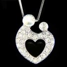 Swarovski Crystal Forever Love Mother Baby Child Heart Necklace