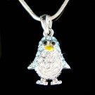 Swarovski Crystal Blue Baby Penguin Pendant Girls Chain Necklace