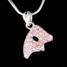 Swarovski Crystal Phantom of the Opera Pink Mask Charm Necklace